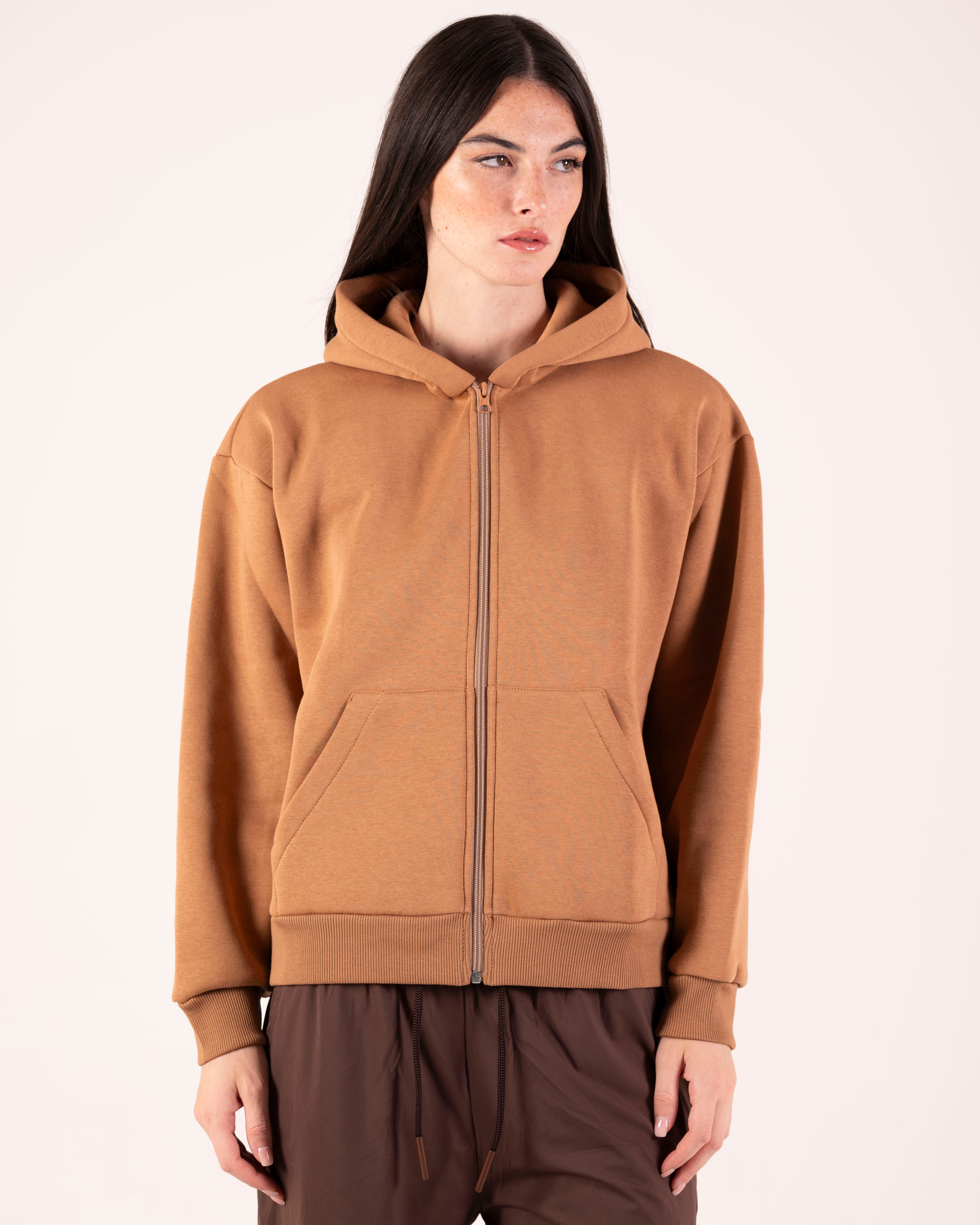 Felpa Hoodie Camel