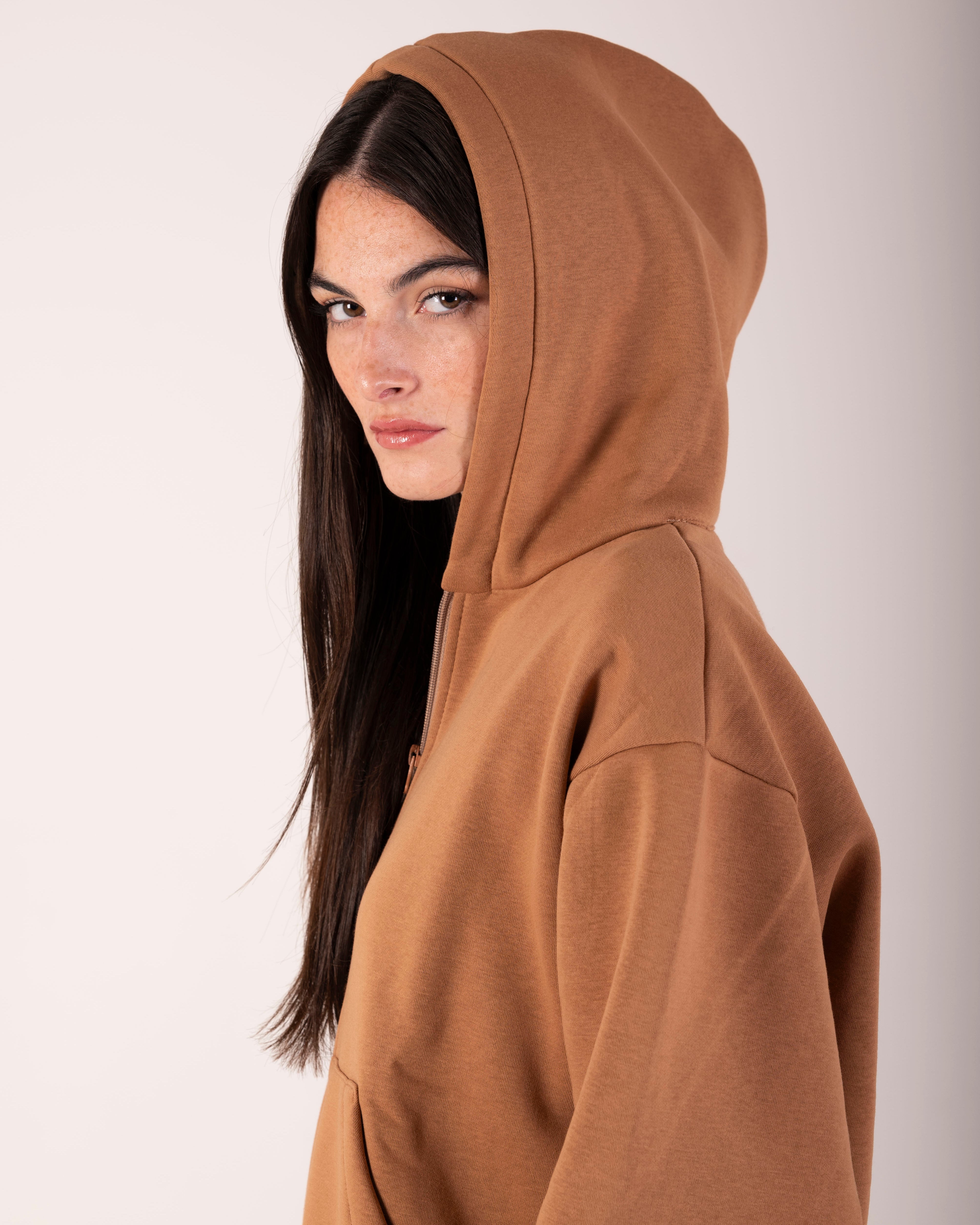 Felpa Hoodie Camel